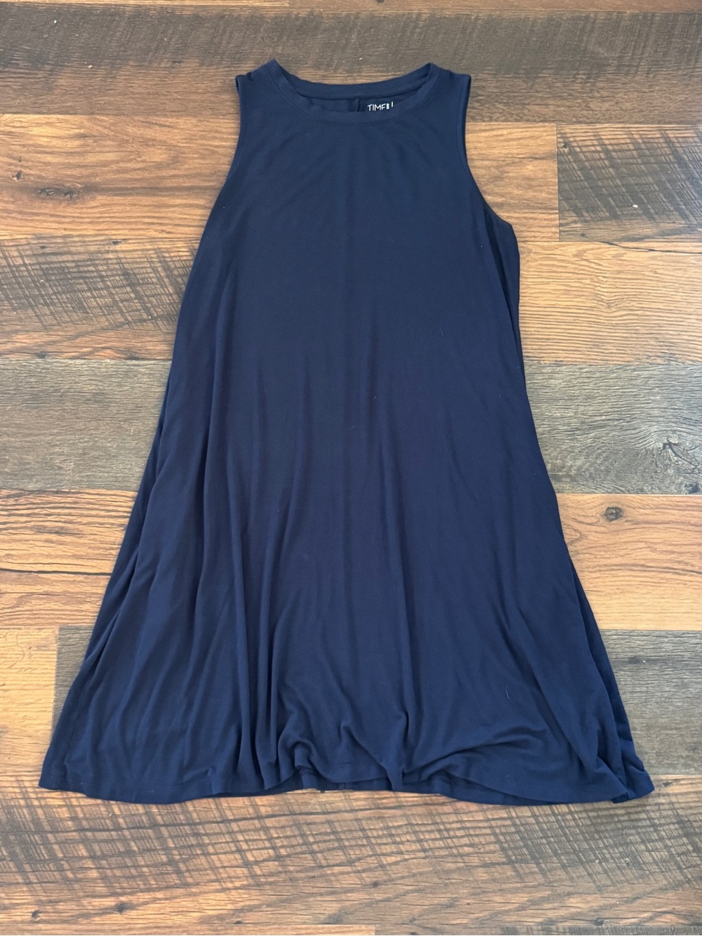 Time and Tru Navy Sleeveless A-Line Midi Dress
